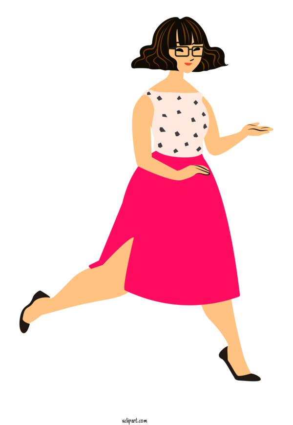 Free Walking T Shirt Clothing Dress For Girl Clipart Transparent Background