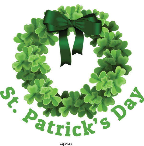 Free Holidays Wreath Shamrock Garland For Saint Patricks Day Clipart Transparent Background