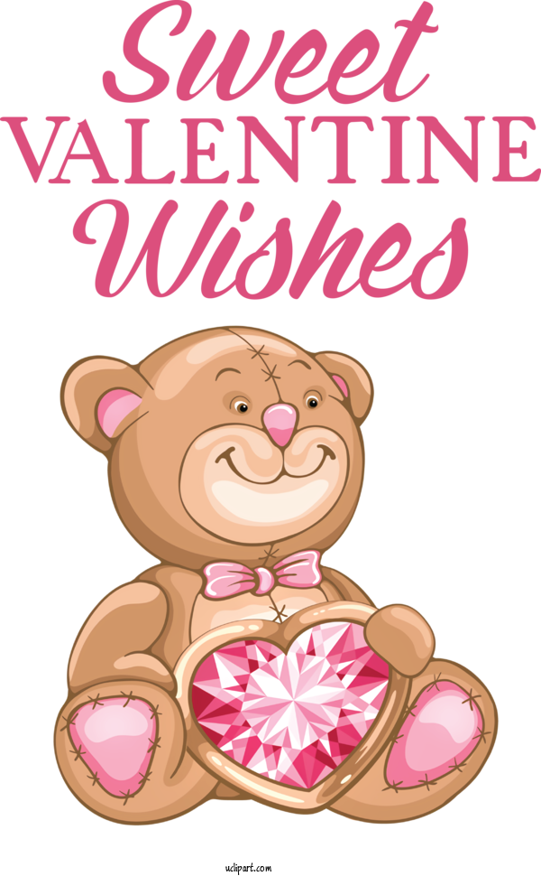 Free Holidays Teddy Bear Drawing For Valentines Day Clipart Transparent Background