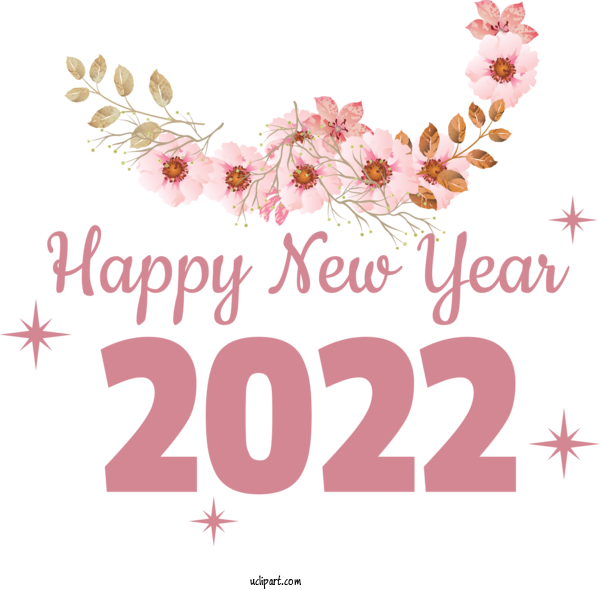 Free Holidays Floral Design Design ST.AU.150 MIN.V.UNC.NR AD For New Year 2022 Clipart Transparent Background