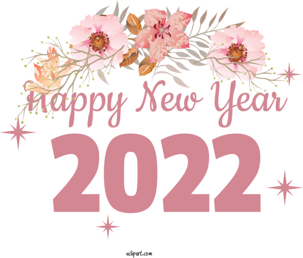 Free Holidays Floral Design Design Cut Flowers For New Year 2022 Clipart Transparent Background