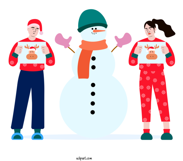 Free Holidays Christmas Day Santa Claus Snowman For Christmas Clipart Transparent Background