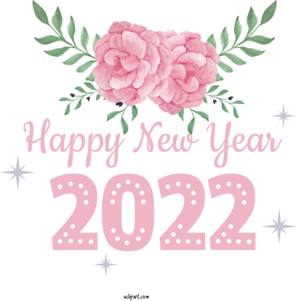 Free Holidays Flower Peony Floral Design For New Year 2022 Clipart Transparent Background