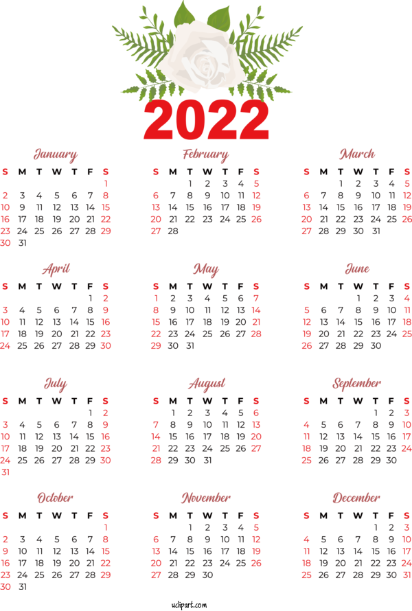 Free Life Calendar Happy New Year Drawing 2022 For Yearly Calendar Clipart Transparent Background