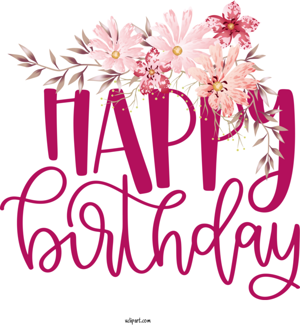 Free Occasions Floral Design Design Cut Flowers For Birthday Clipart Transparent Background