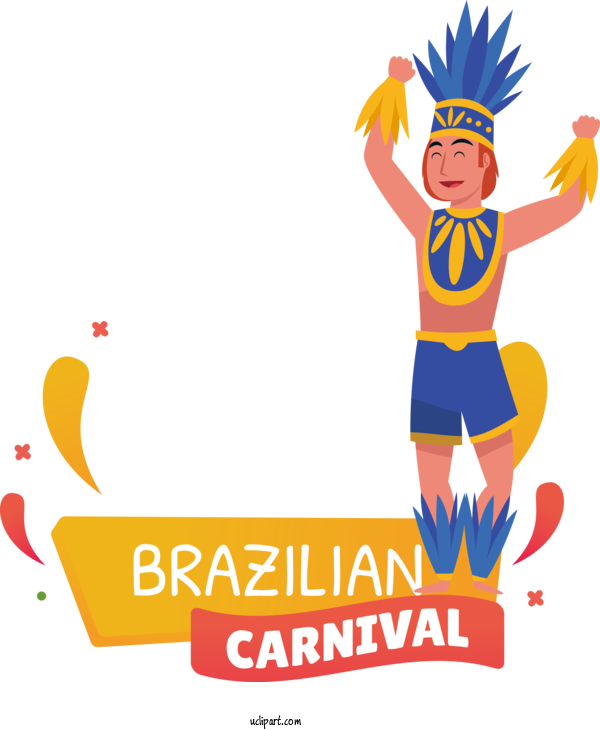 Free Holidays Cartoon Logo For Brazilian Carnival Clipart Transparent Background