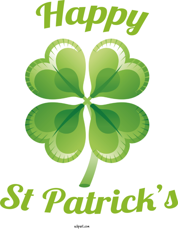 Free Holidays Shamrock Clover Design For Saint Patricks Day Clipart Transparent Background