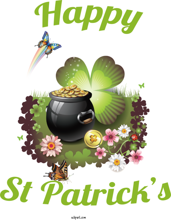 Free Holidays St. Patrick's Day Holiday Shamrock For Saint Patricks Day Clipart Transparent Background