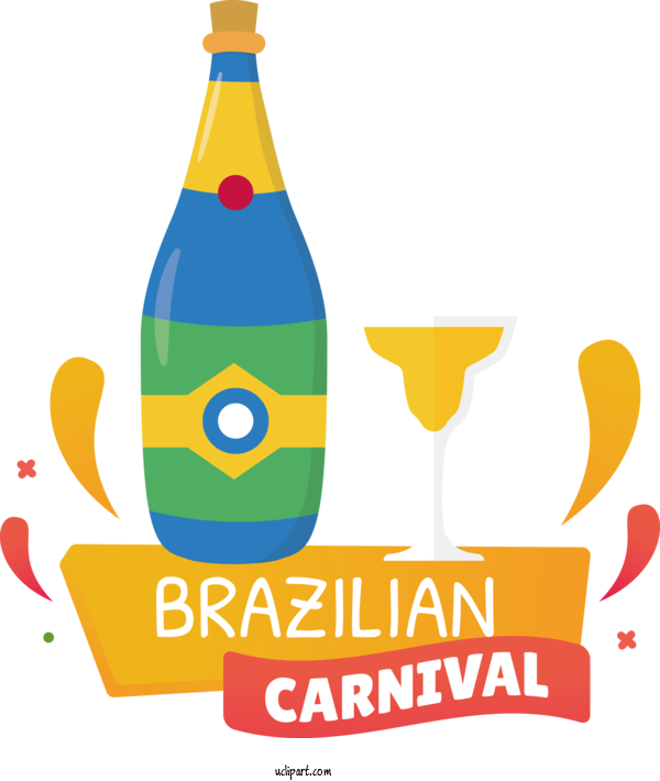 Free Holidays Glass Bottle Bottle Logo For Brazilian Carnival Clipart Transparent Background