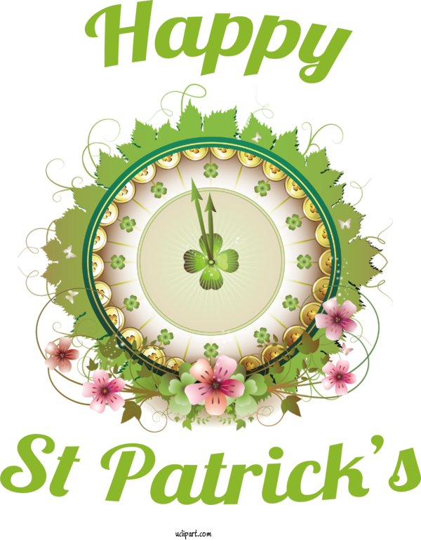 Free Holidays Four Leaf Clover Clover Design For Saint Patricks Day Clipart Transparent Background