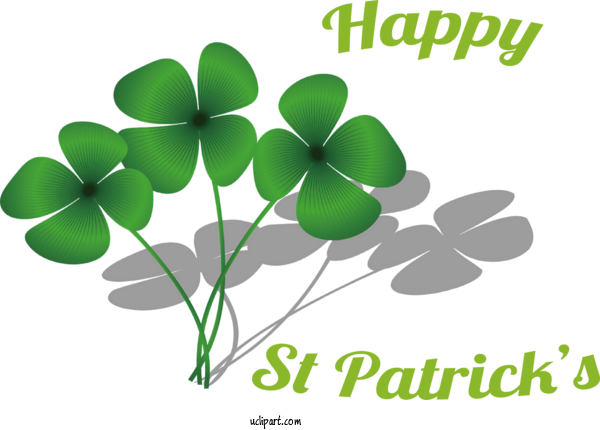 Free Holidays Four Leaf Clover Clover Luck For Saint Patricks Day Clipart Transparent Background