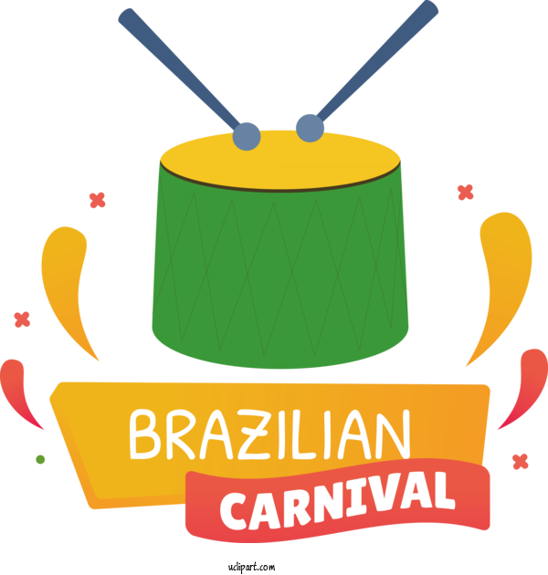 Free Holidays Design Logo Yellow For Brazilian Carnival Clipart Transparent Background