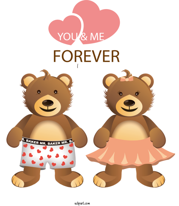 Free Holidays Bears Polar Bear Brown Bear For Valentines Day Clipart Transparent Background