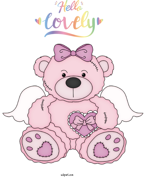 Free Valentines Day Bears Teddy Bear For Hello Lovely Clipart Transparent Background