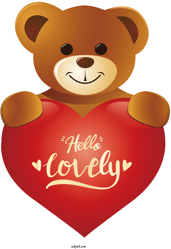Free Valentines Day Bears Teddy Bear Stuffed Toy For Hello Lovely Clipart Transparent Background
