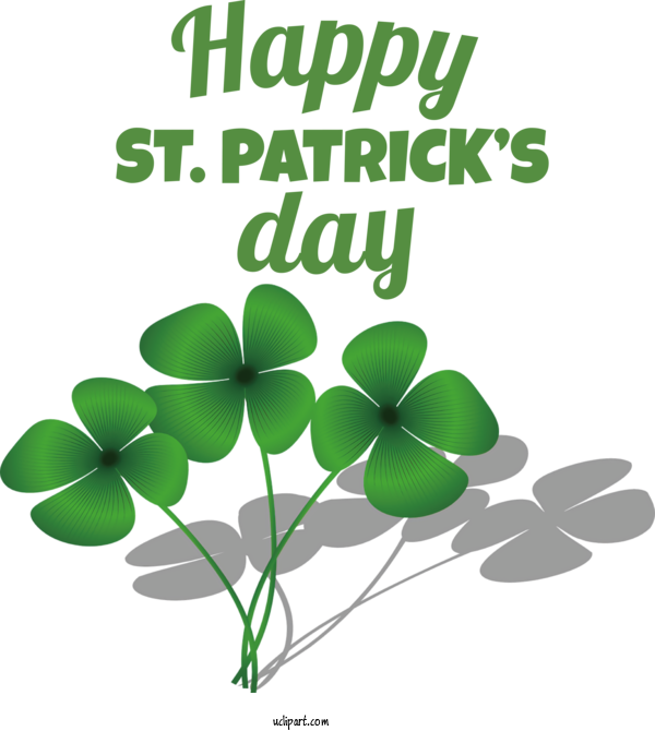 Free Holidays Leaf Shamrock Font For Saint Patricks Day Clipart Transparent Background