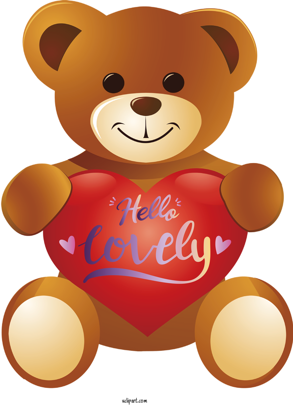 Free Valentines Day Bears Teddy Bear Teddy Bear Valentines Day For Hello Lovely Clipart Transparent Background