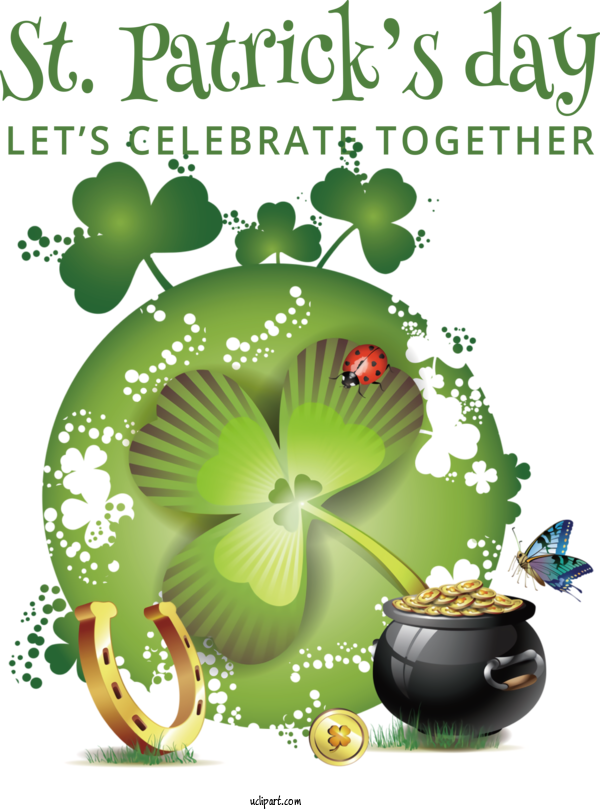Free Holidays St. Patrick's Day Shamrock Design For Saint Patricks Day Clipart Transparent Background