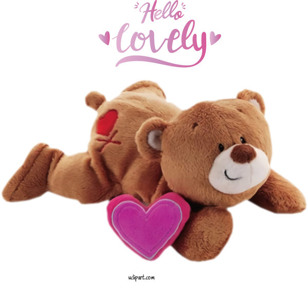 Free Valentines Day Chicago Bears Bears Teddy Bear For Hello Lovely Clipart Transparent Background