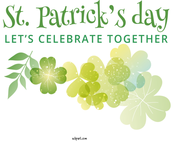 Free Holidays Shamrock Leaf Font For Saint Patricks Day Clipart Transparent Background