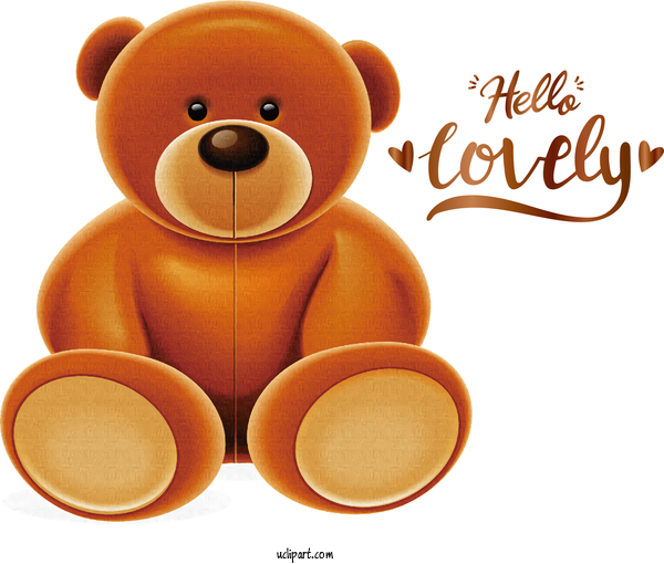 Free Valentines Day Stuffed Toy Teddy Bear Toys Teddy Bear For Hello Lovely Clipart Transparent Background