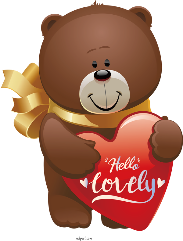 Free Valentines Day Bears Valentine's Day Teddy Bear Valentines Day For Hello Lovely Clipart Transparent Background