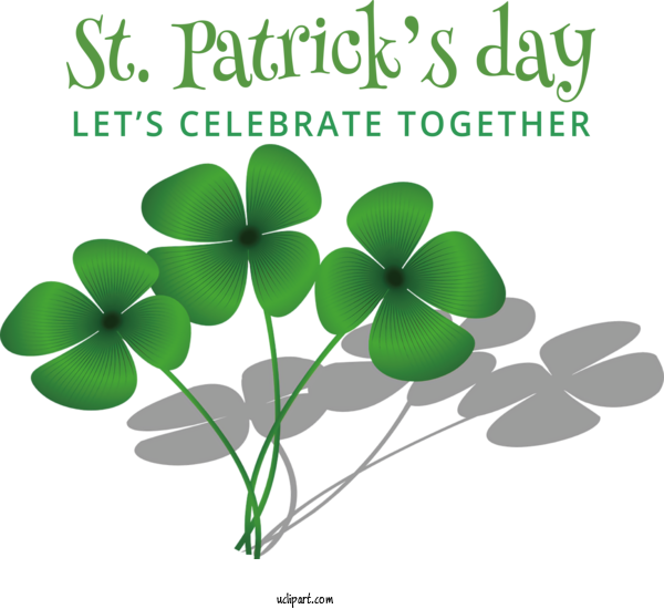 Free Holidays Four Leaf Clover Clover Luck For Saint Patricks Day Clipart Transparent Background