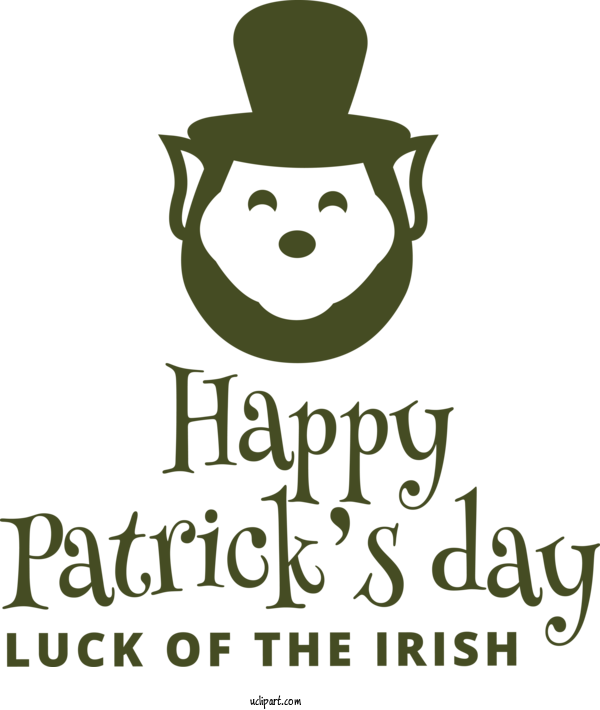 Free Holidays Human Logo Text For Saint Patricks Day Clipart Transparent Background