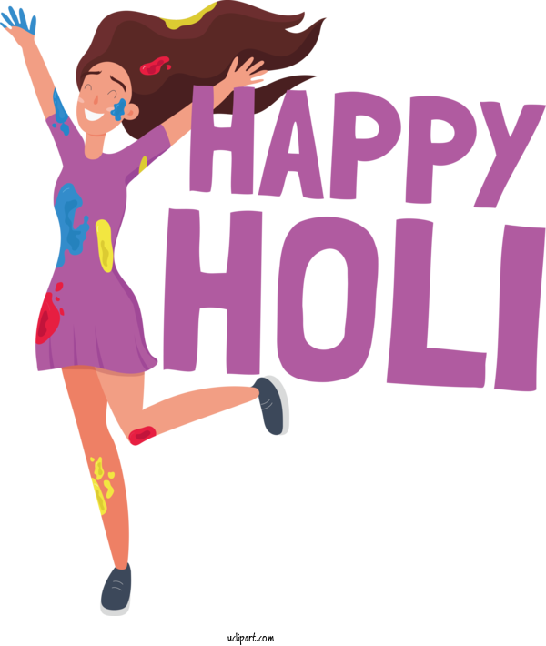 Free Holi Logo Cartoon For Happy Holi Clipart Transparent Background