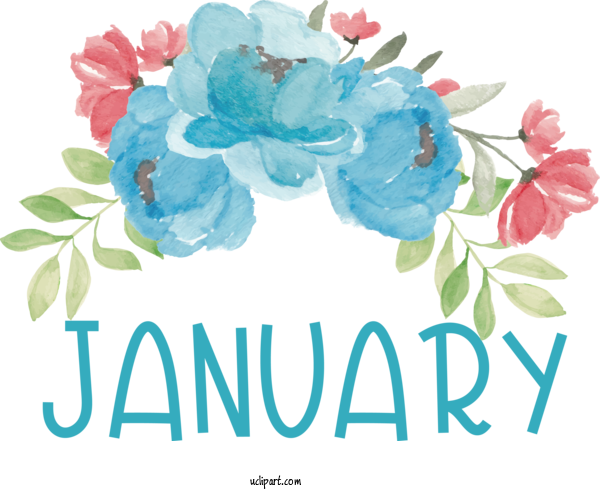 Free January Tod's Holly Bag Mini Calendar Flower For Hello January Clipart Transparent Background