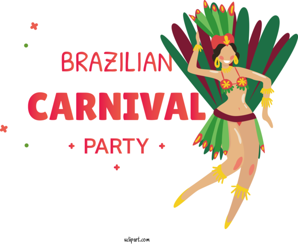 Free Holidays Cartoon For Brazilian Carnival Clipart Transparent Background