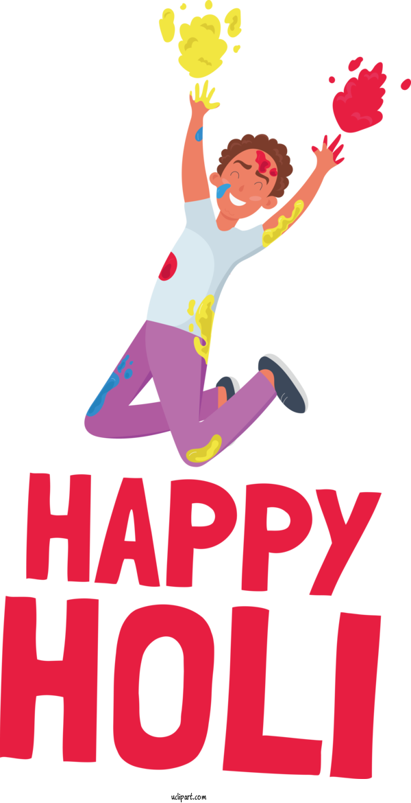 Free Holi Drawing Design For Happy Holi Clipart Transparent Background