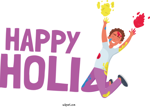 Free Holi Human Cartoon Line For Happy Holi Clipart Transparent Background