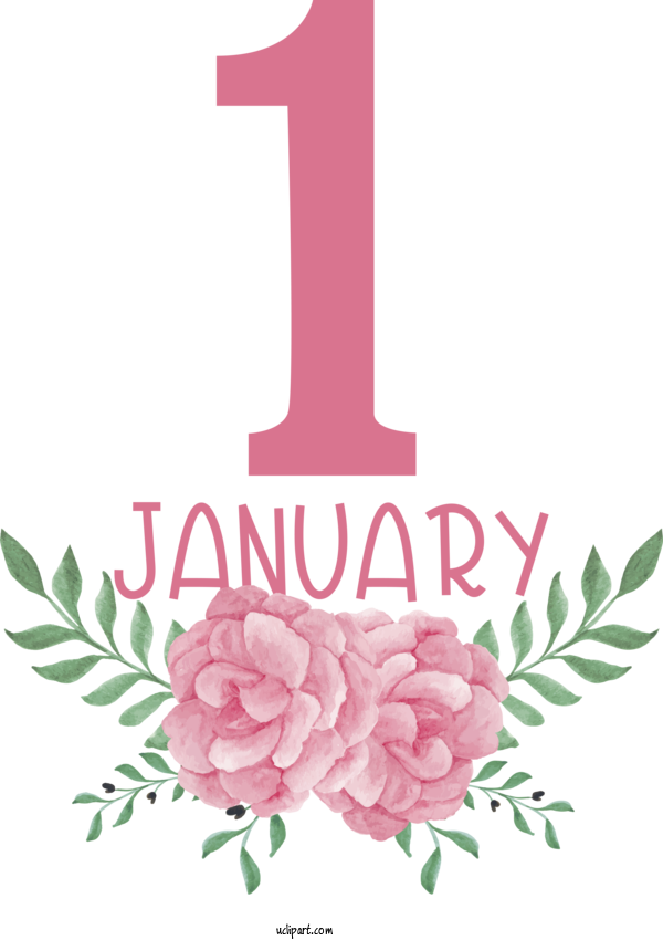 Free January Flower Peony Floral Design For Hello January Clipart Transparent Background