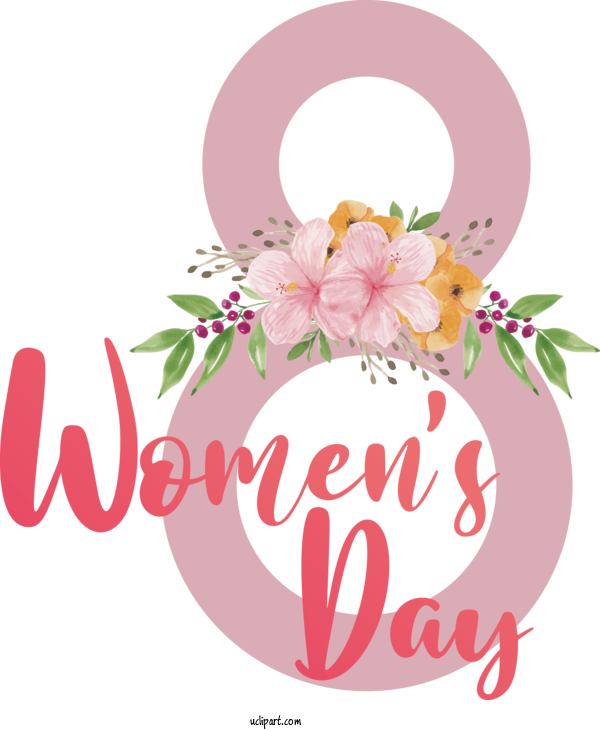 Free Holidays Flower March 8 Design For International Women's Day Clipart Transparent Background