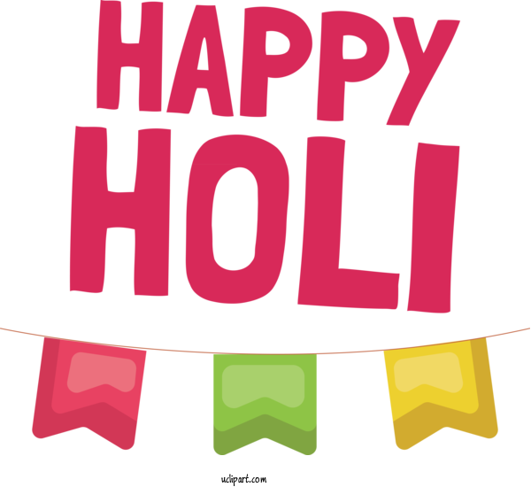 Free Holi Logo Line Text For Happy Holi Clipart Transparent Background