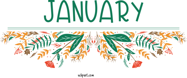 Free January Design Painting Text For Hello January Clipart Transparent Background