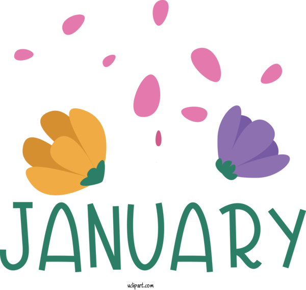 Free January Leaf Design Floral Design For Hello January Clipart Transparent Background