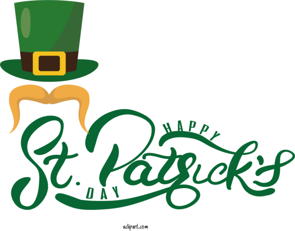 Free Holidays Logo Text Plant For Saint Patricks Day Clipart Transparent Background
