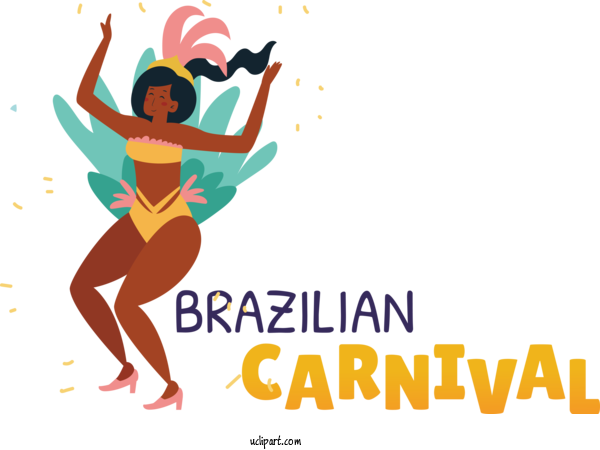 Free Holidays Brazil Logo Carnival For Brazilian Carnival Clipart Transparent Background