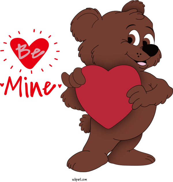 Free Holidays Bears Valentine's Day New Year For Valentines Day Clipart Transparent Background