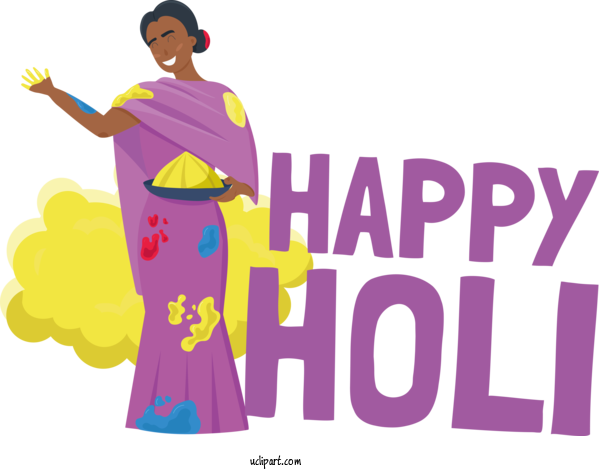 Free Holi Cartoon Clothing Design For Happy Holi Clipart Transparent Background