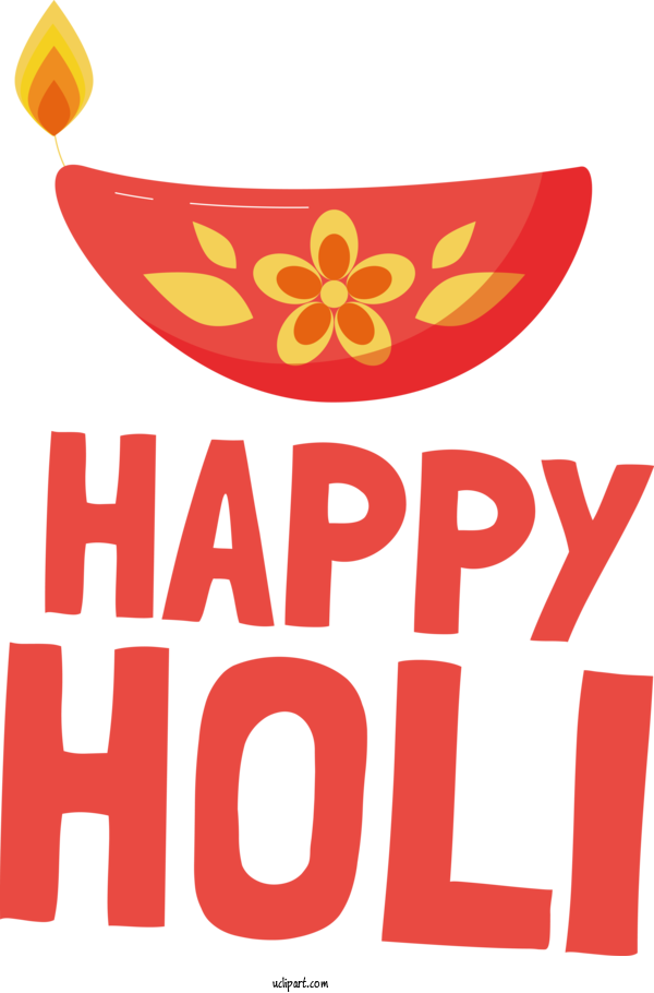 Free Holi Logo Text Line For Happy Holi Clipart Transparent Background
