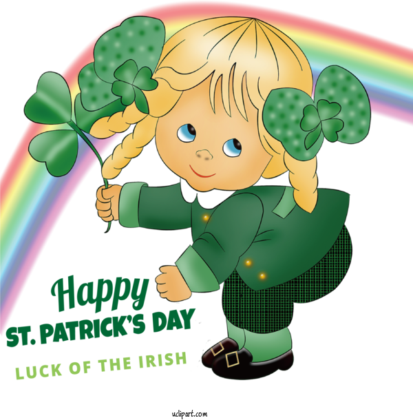 Free Holidays St. Patrick's Day Holiday Cartoon For Saint Patricks Day Clipart Transparent Background