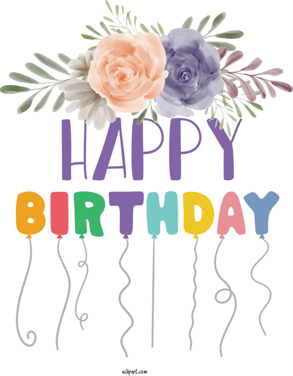 Free Occasions Floral Design Design Flower For Birthday Clipart Transparent Background