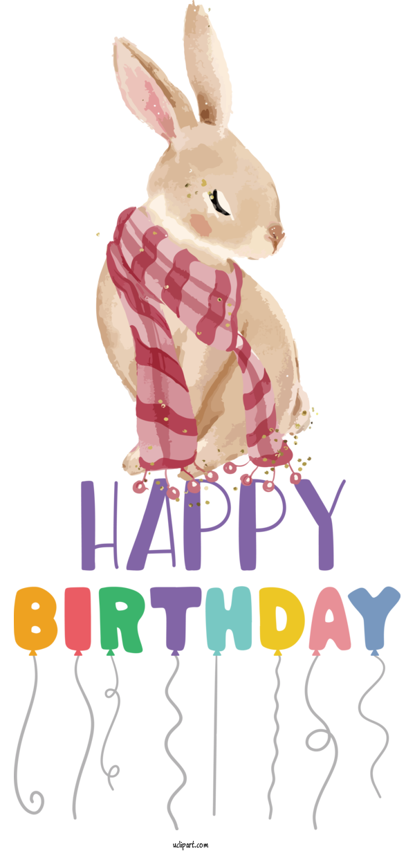 Free Occasions Rabbit  Birthday For Birthday Clipart Transparent Background