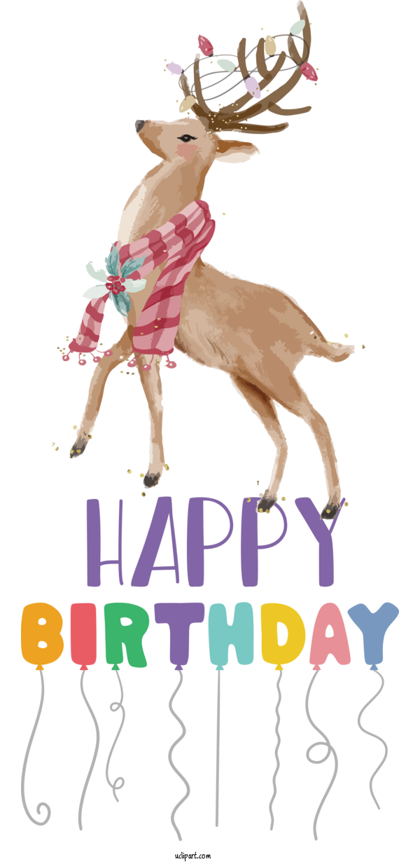 Free Occasions Reindeer Deer Rudolph For Birthday Clipart Transparent Background