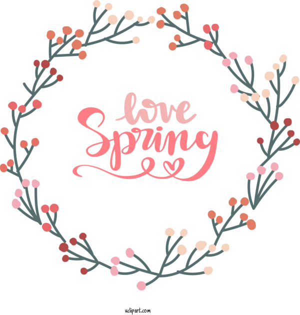 Free Nature Design Wreath Floral Design For Spring Clipart Transparent Background