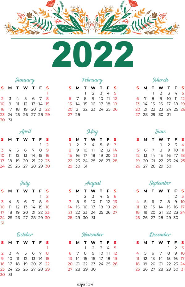 Free Life Calendar  Calendar For Yearly Calendar Clipart Transparent Background