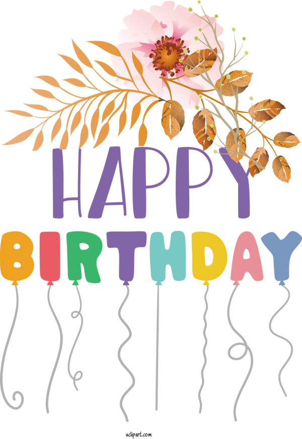 Free Occasions Floral Design Design Plant Stem For Birthday Clipart Transparent Background